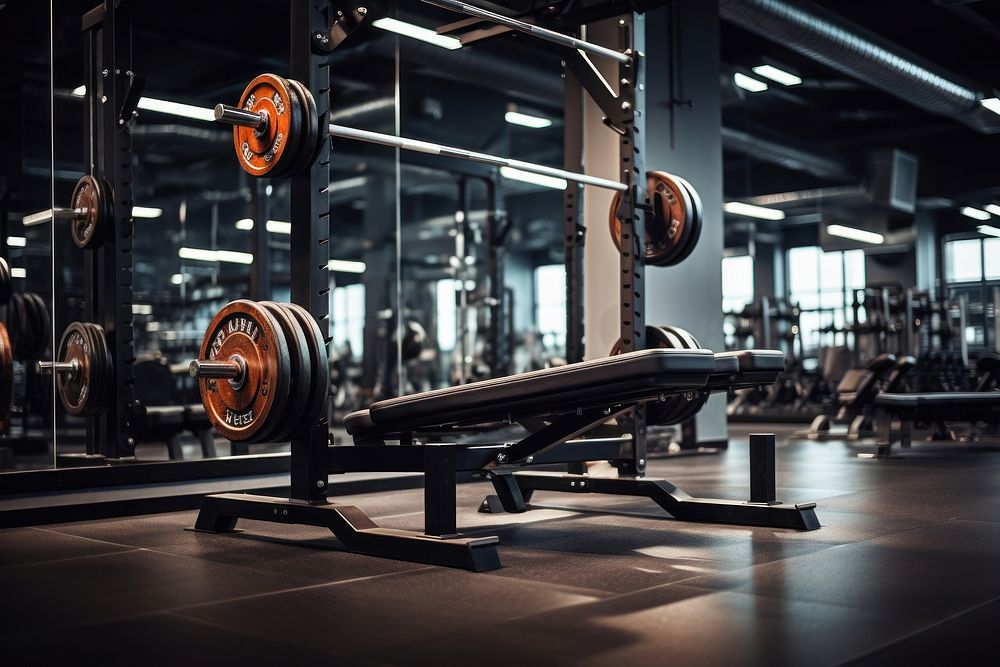 Modern light gym sports equipment barbell. AI generated Image by rawpixel.