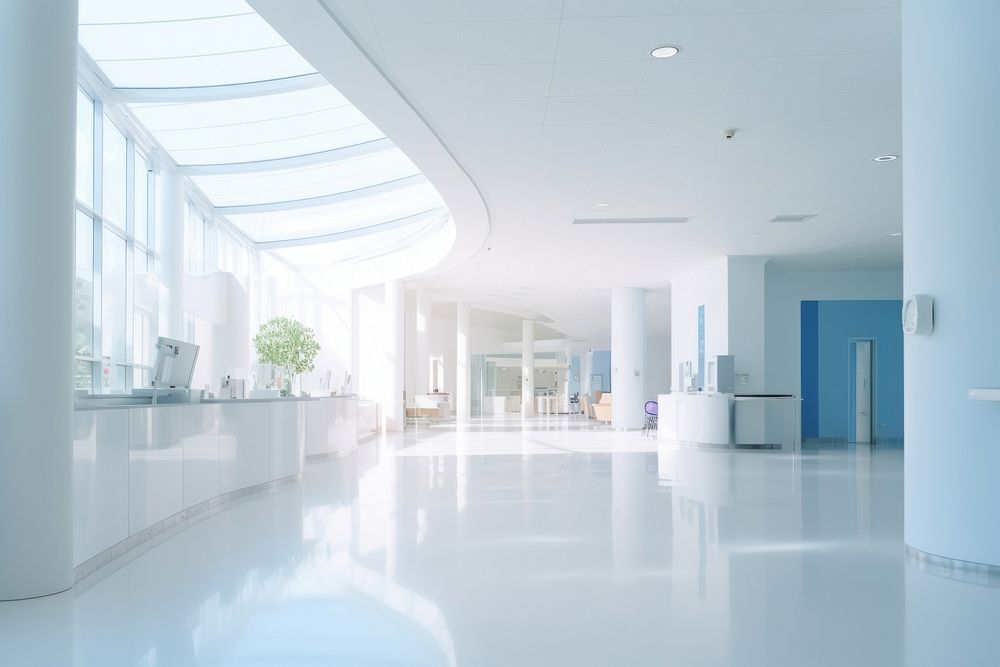 Hospital architecture building flooring. AI generated Image by rawpixel.