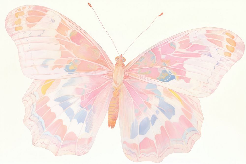 Pink butterfly drawing animal insect.