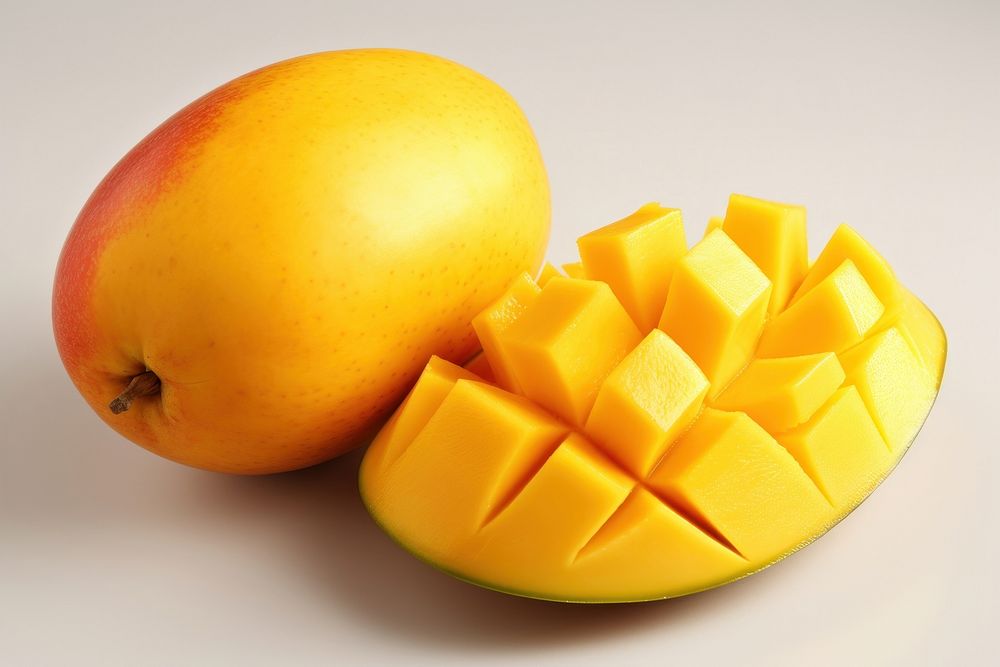 Ripe mangoes fruit plant food.