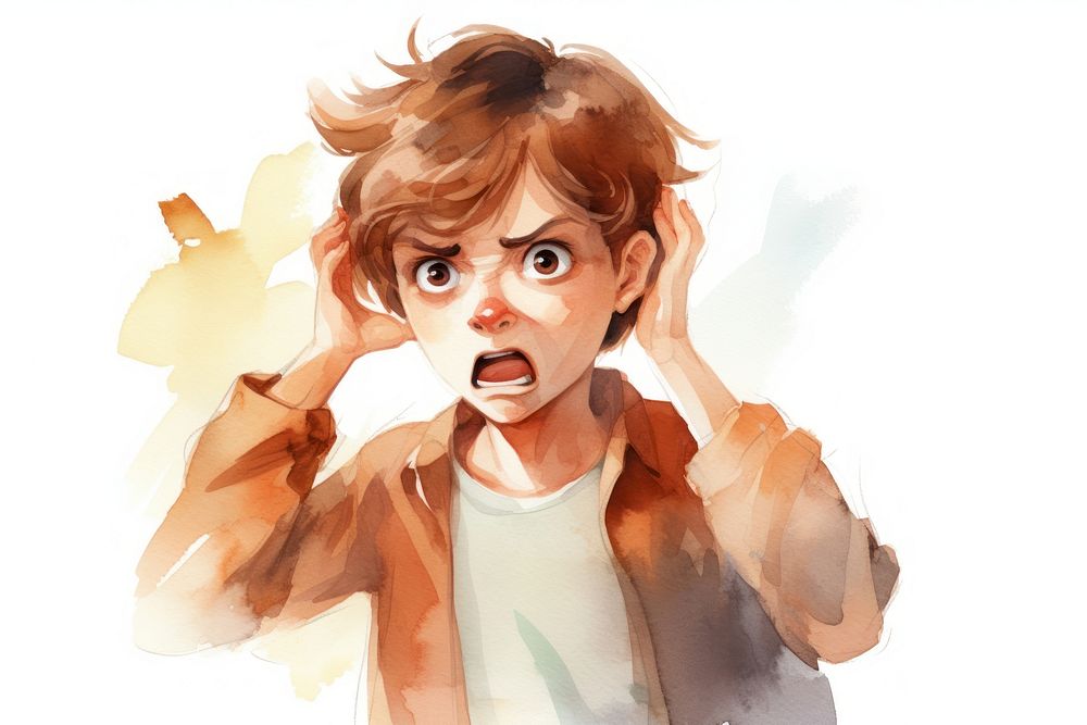 A boy angry face expression portrait adult frustration.