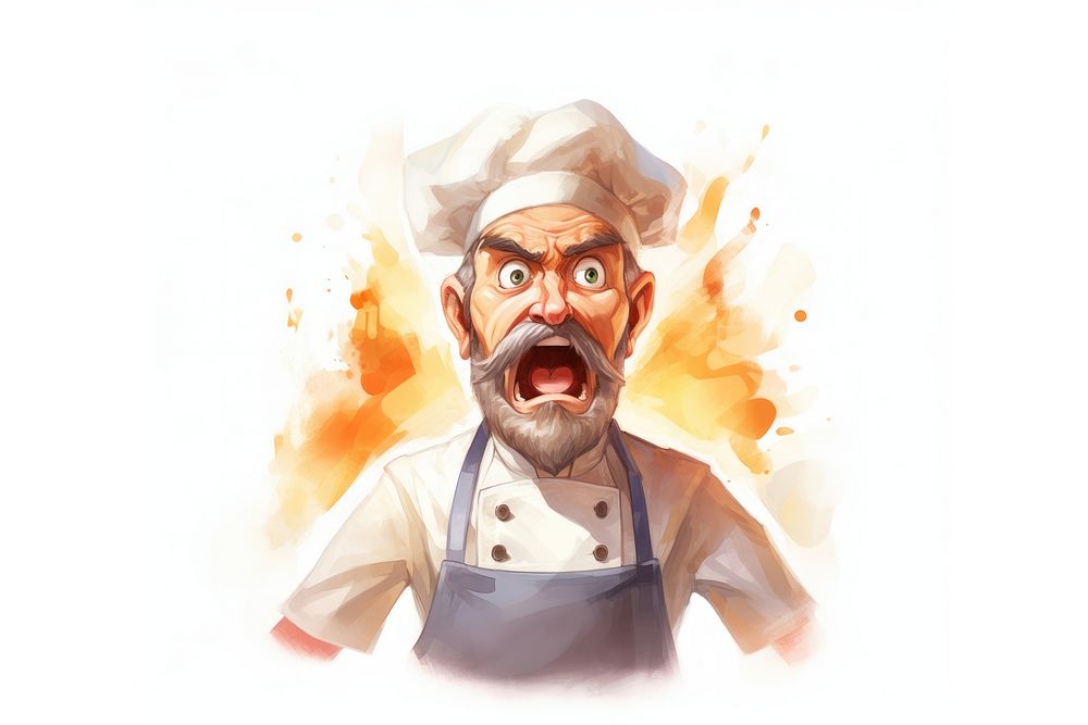 A chef angry face expression portrait adult photography.