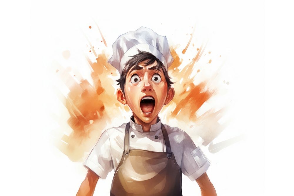 A chef angry face expression portrait photography surprised.