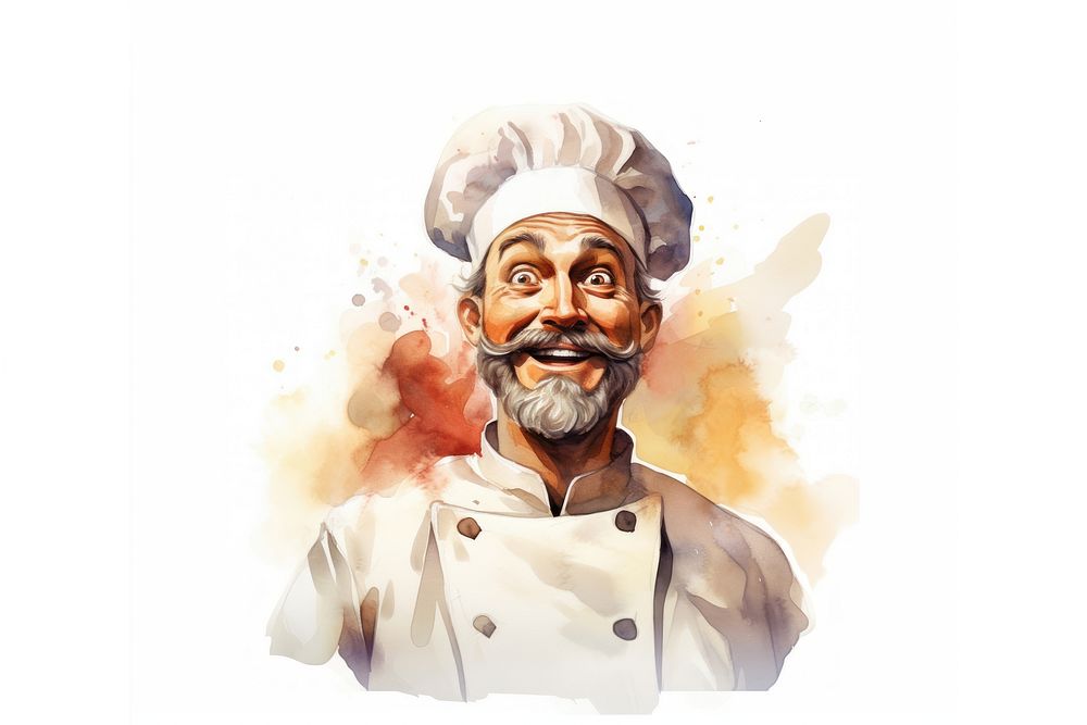 A chef smiling face expression portrait drawing sketch.