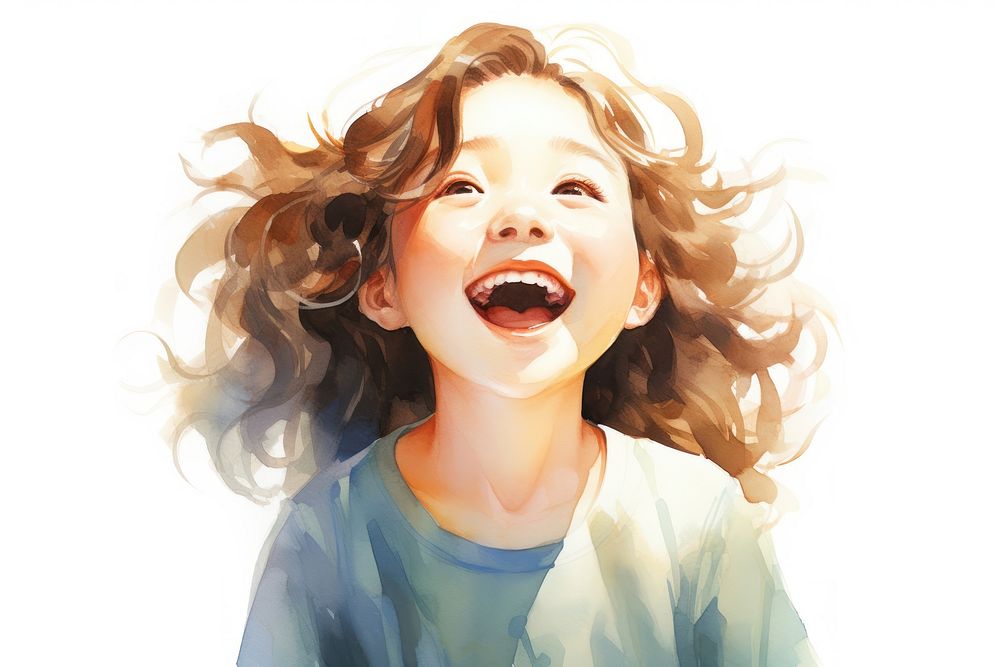 Chinese girl laughing face expression portrait photography happiness.