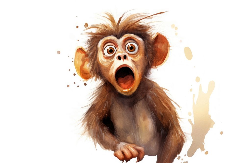 Monkey surprised face expression monkey mammal animal.