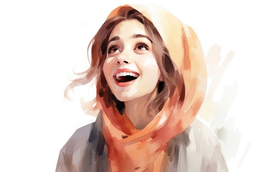 An Arab girl smiling face expression laughing portrait adult.