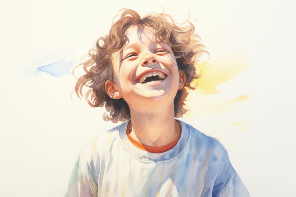 Smile face laughing portrait child. AI generated Image by rawpixel.