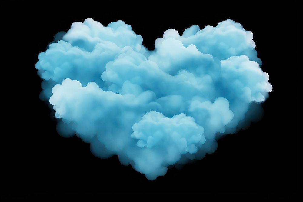 Blue pastel heart cloud nature sky. AI generated Image by rawpixel.