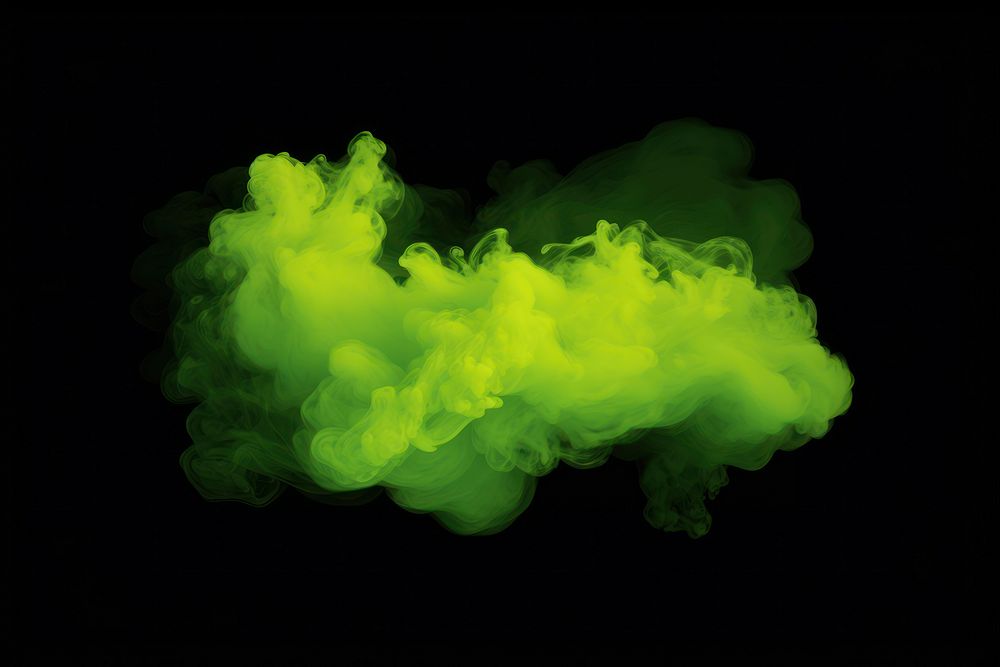  Green mix yellow smoke black background chandelier. AI generated Image by rawpixel.