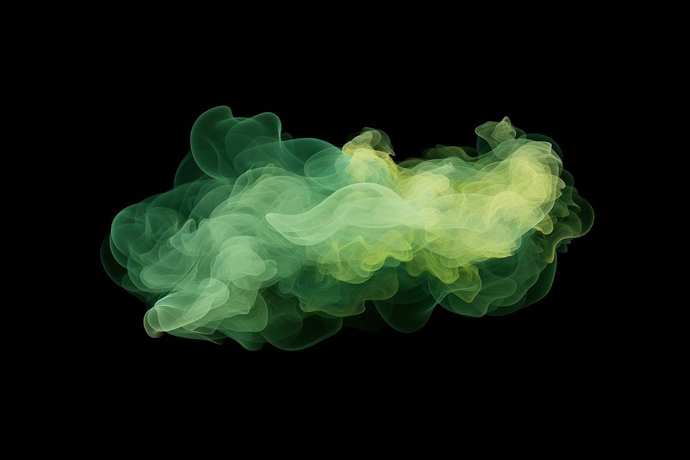  Green mix yellow pastel smoke black background chandelier. AI generated Image by rawpixel.
