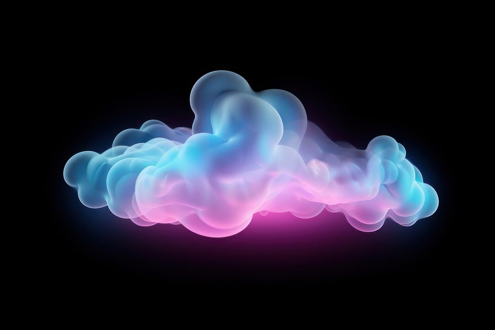  Holographic smoke cloud black background. AI generated Image by rawpixel.
