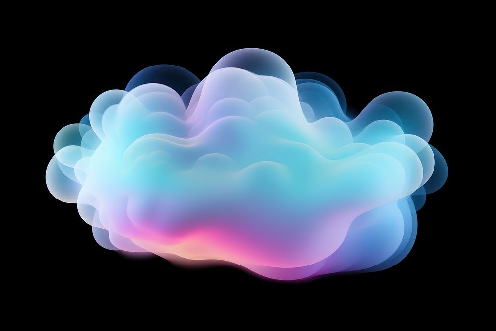  Holographic cloud smoke black background. AI generated Image by rawpixel.