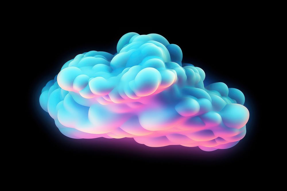  Holographic nature cloud night. AI generated Image by rawpixel.