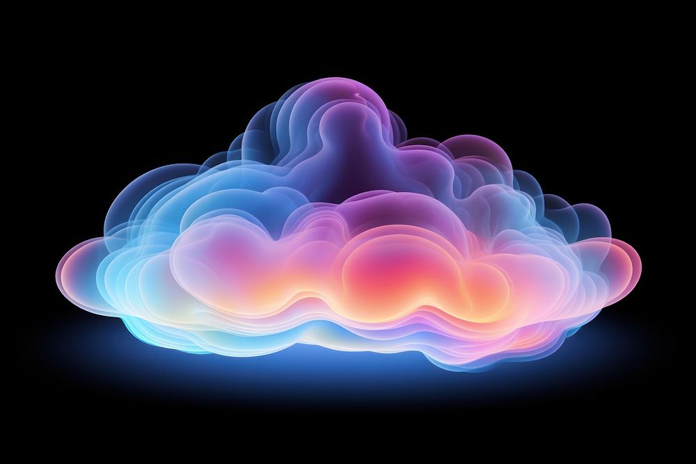  Holographic purple cloud black background. AI generated Image by rawpixel.