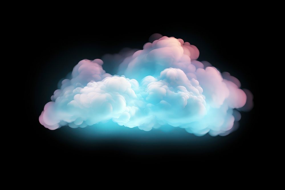  Holographic cloud nature night. AI generated Image by rawpixel.