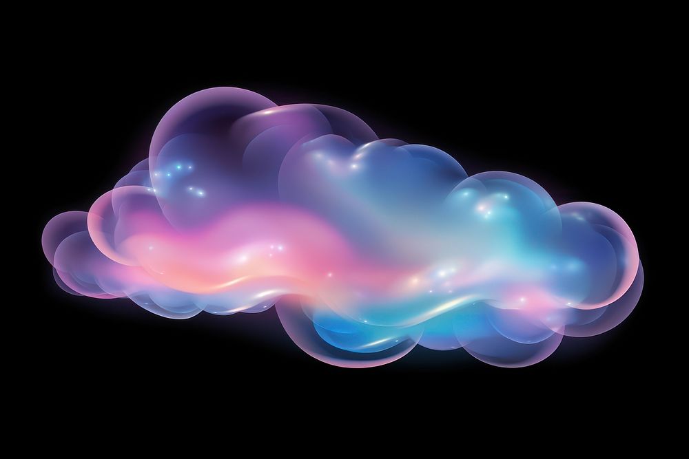  Holographic purple cloud black background. AI generated Image by rawpixel.