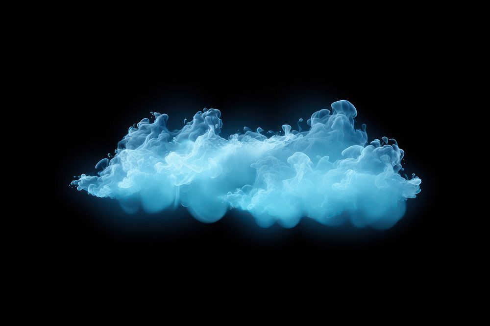  Light blue night smoke cloud. AI generated Image by rawpixel.