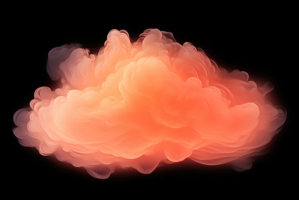  Peach cloud black background explosion. AI generated Image by rawpixel.