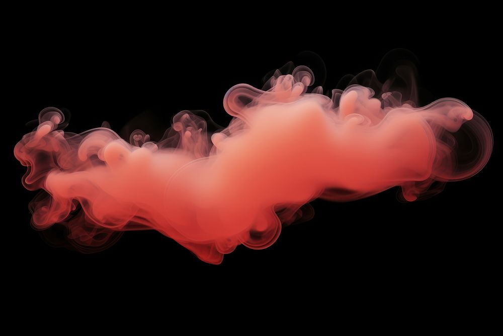  Peach smoke cloud black background. AI generated Image by rawpixel.