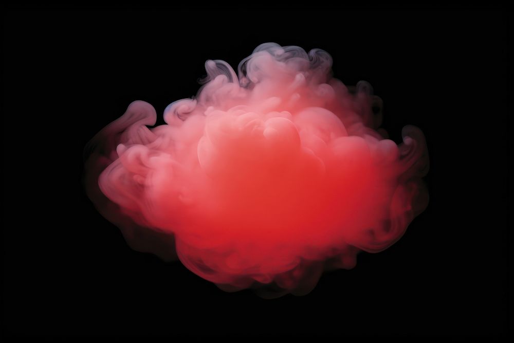 Red pastel circle smoke black background invertebrate. AI generated Image by rawpixel.