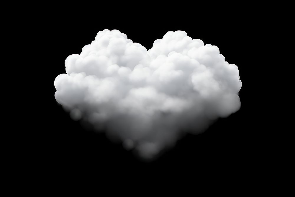  White heart cloud nature sky. AI generated Image by rawpixel.