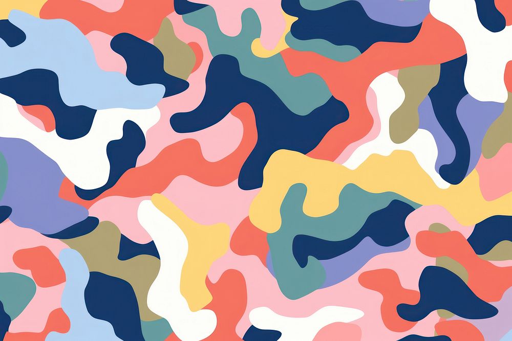 Fun colorful seamless camo pattern backgrounds abstract shape.