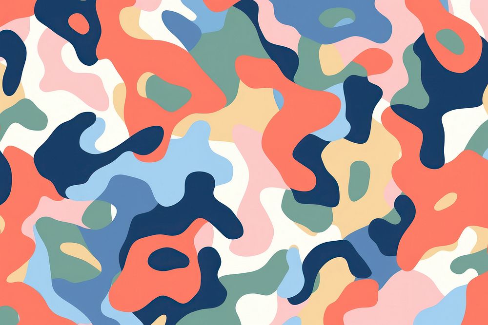 Fun colorful seamless camo pattern backgrounds abstract shape.