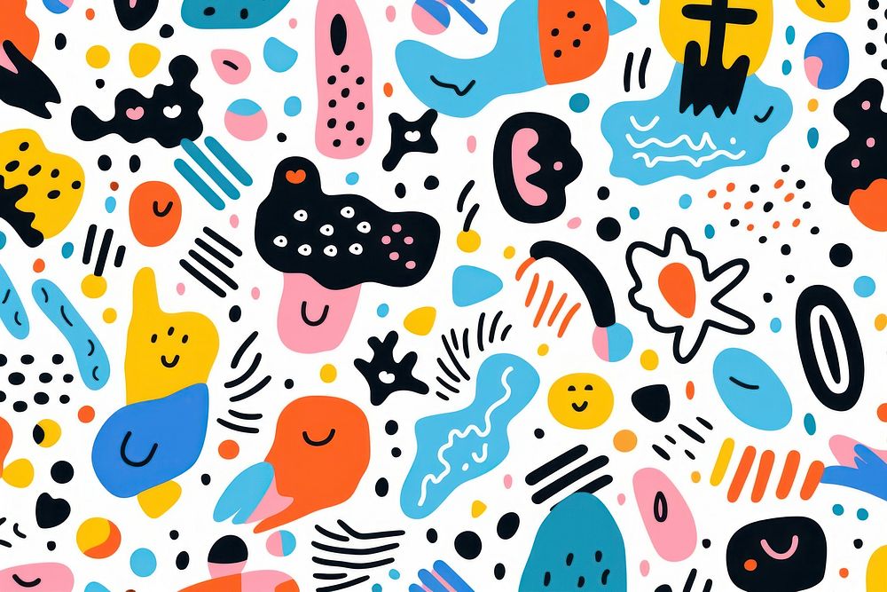 Cute doodle pattern art backgrounds.