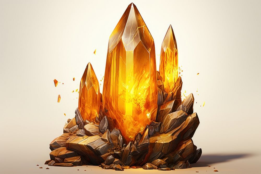 Crystal animal gemstone fire exploding glowing.