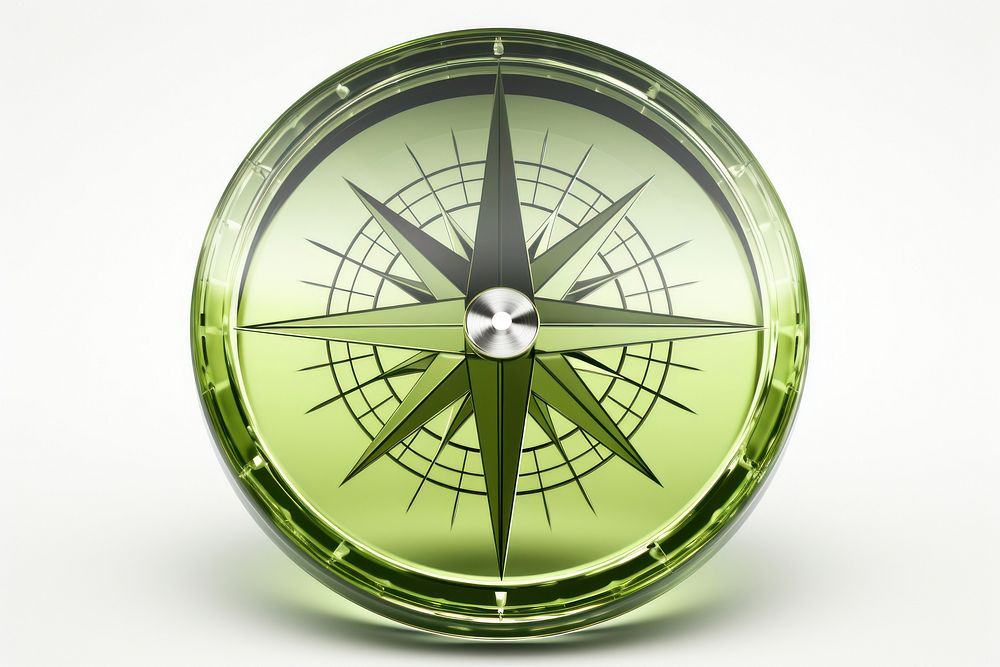 Crystal compass gemstone white background technology concentric.