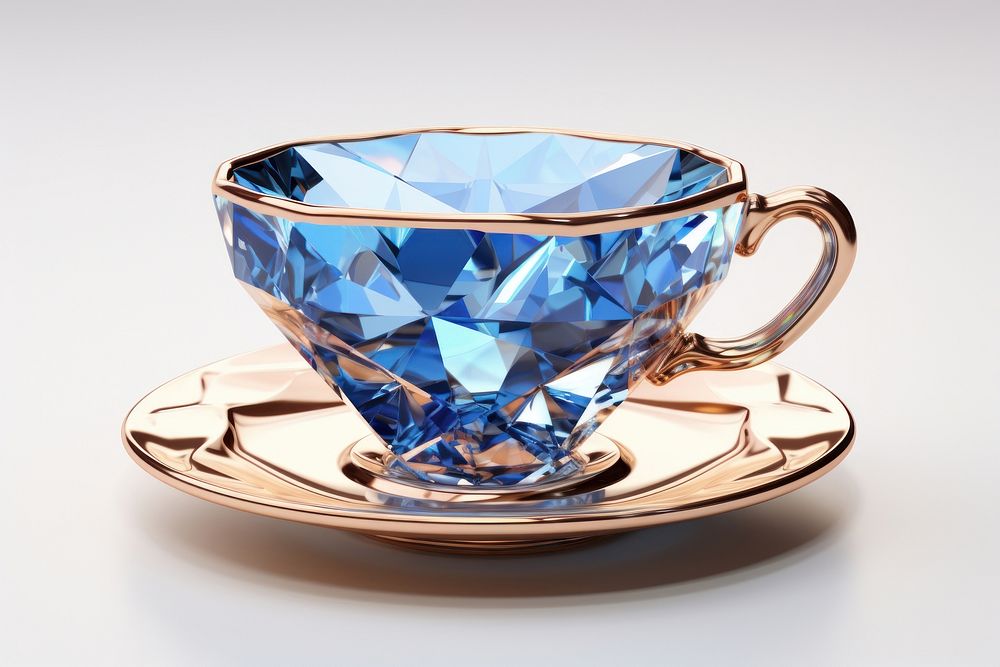 Coffee cup gemstone jewelry crystal.