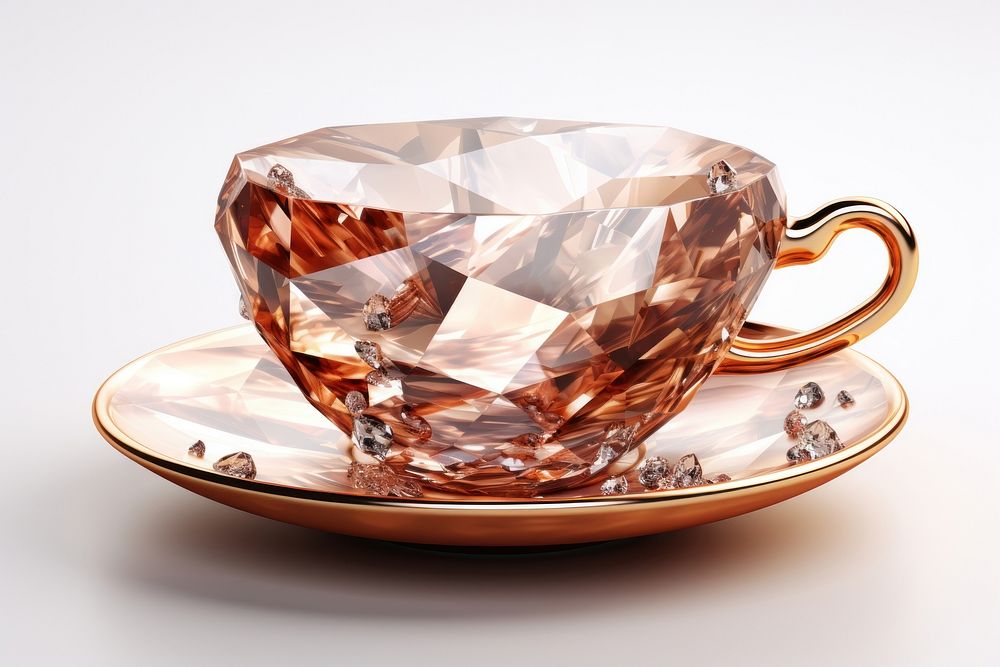 Coffee cup gemstone jewelry saucer.
