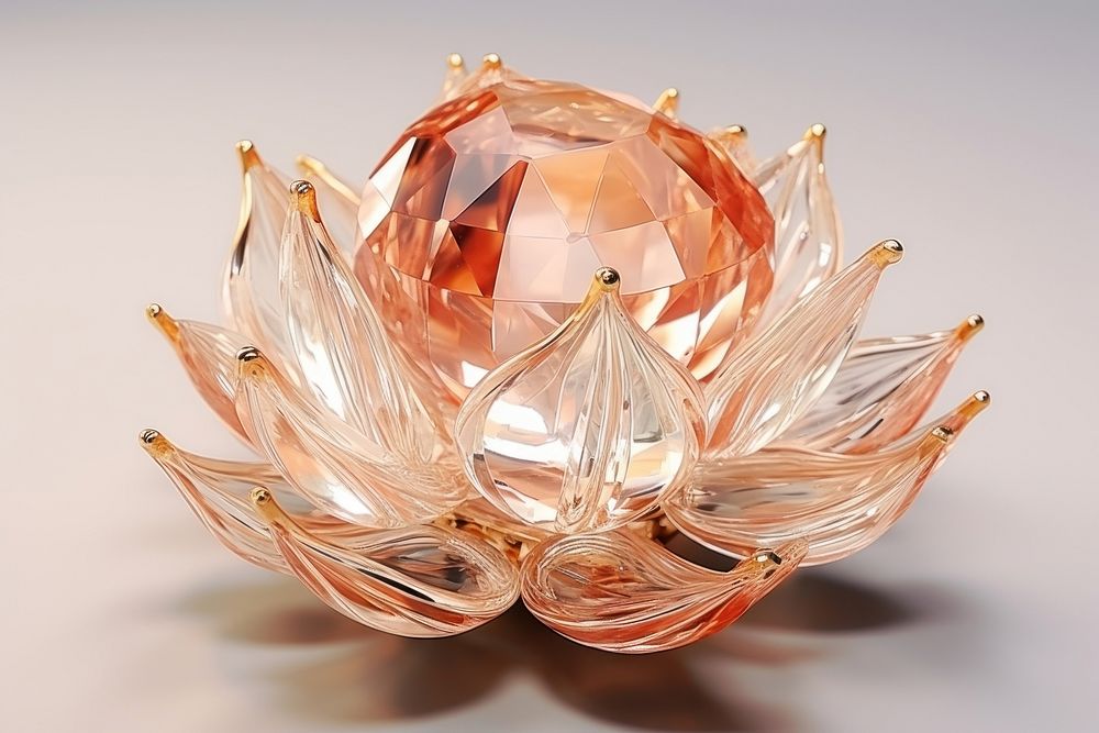 Crystal lotus gemstone jewelry accessories fragility.