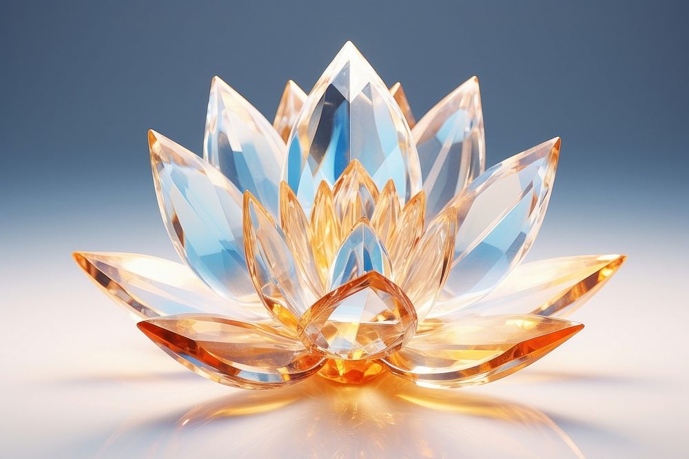 Crystal lotus gemstone jewelry illuminated accessories.