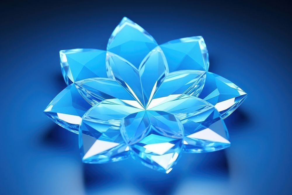 Crystal lotus gemstone jewelry blue accessories.