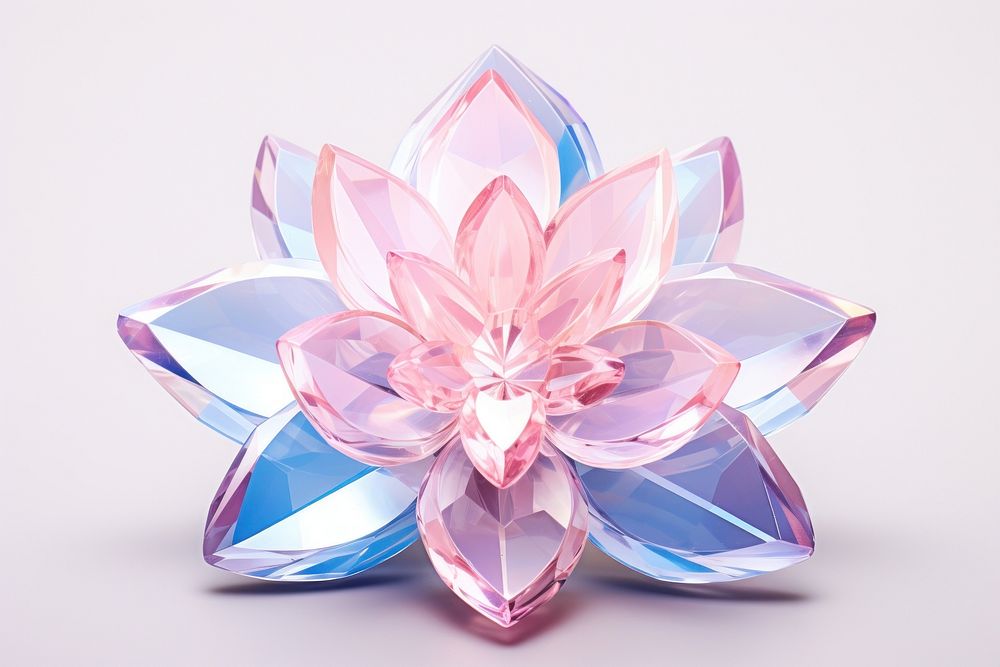 Crystal lotus gemstone jewelry flower plant.