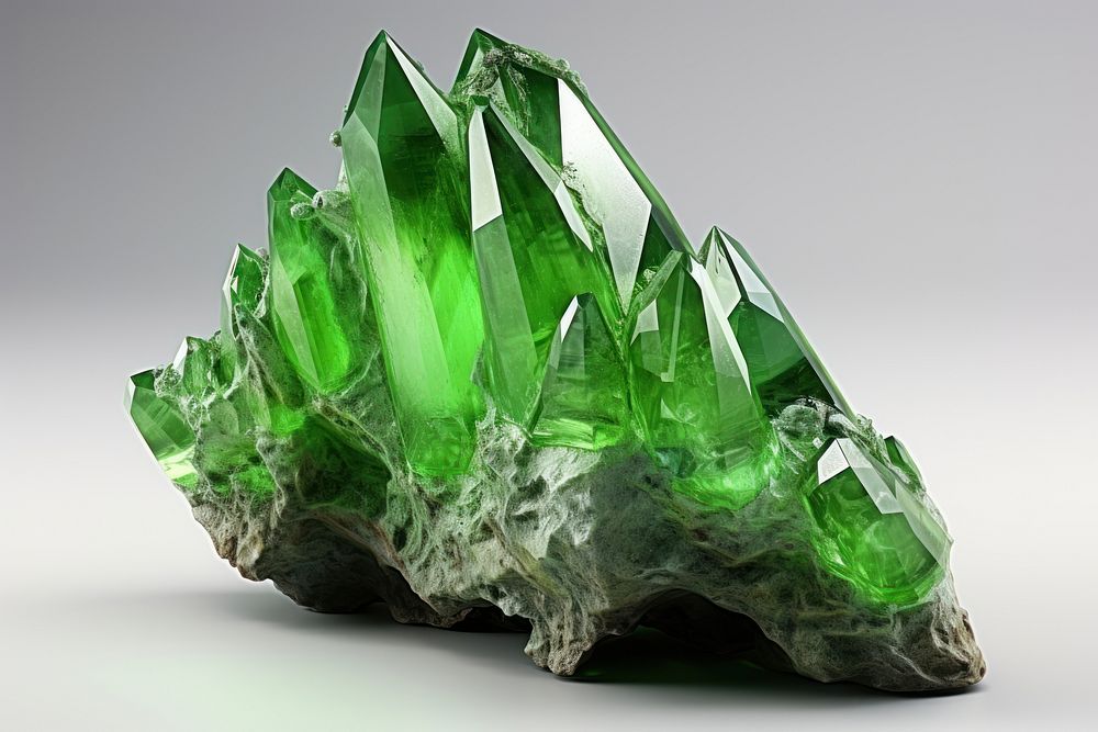 Crystal spring gemstone mineral emerald jewelry.