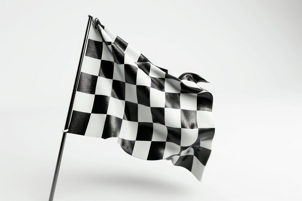  Finish flag white black competition. AI generated Image by rawpixel.