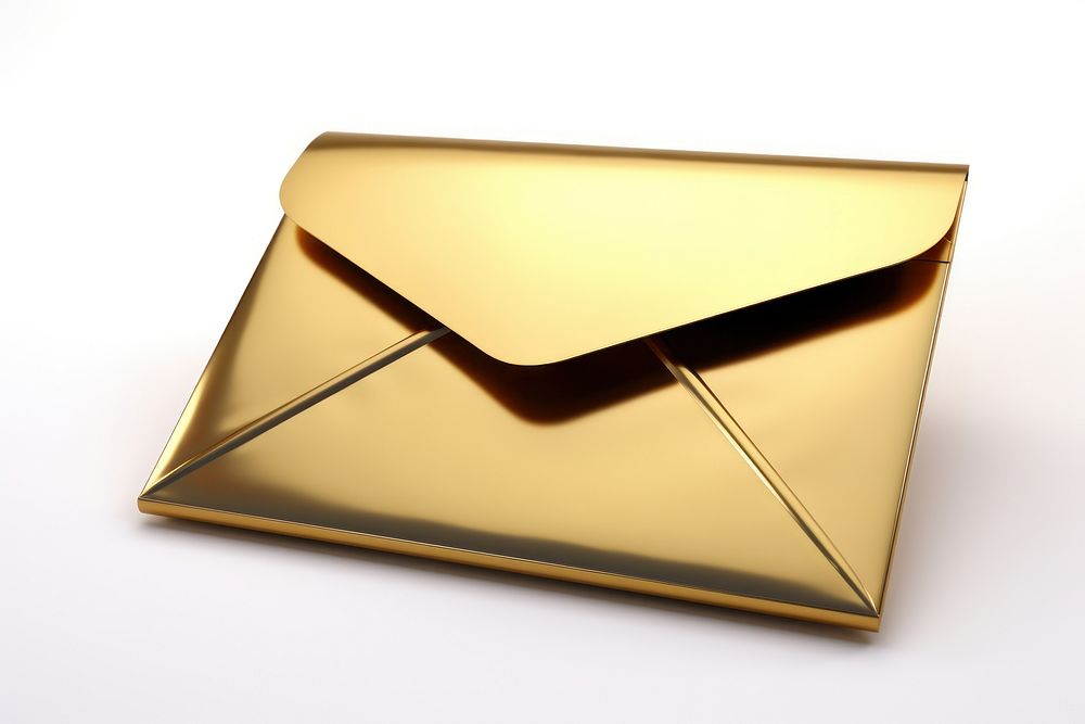 Mail gold white background envelope.