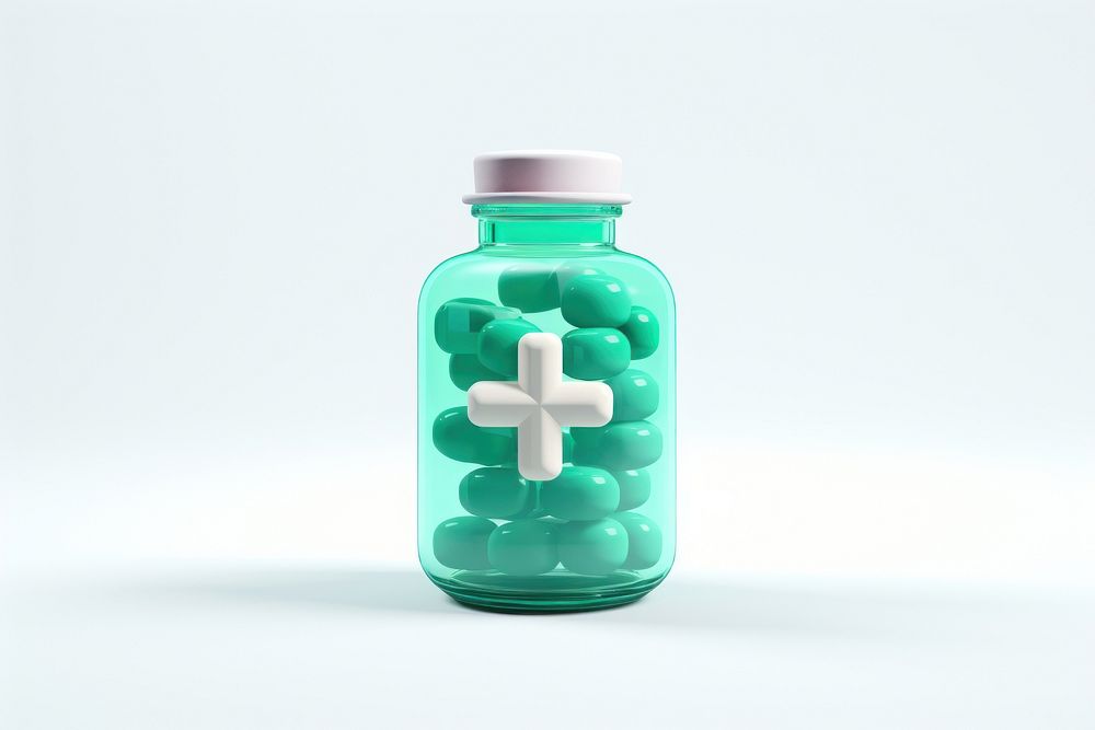 Medicine icon bottle glass pill.