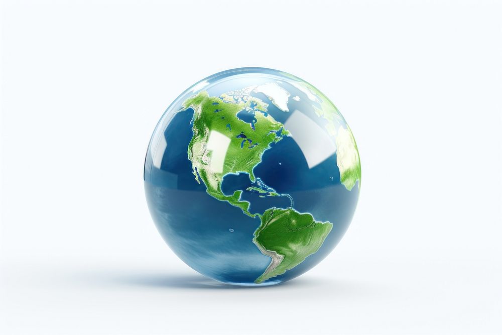 Earth icon sphere planet globe.