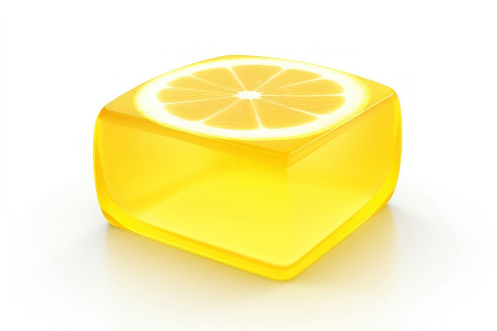 Lemon simple icon fruit food white background.