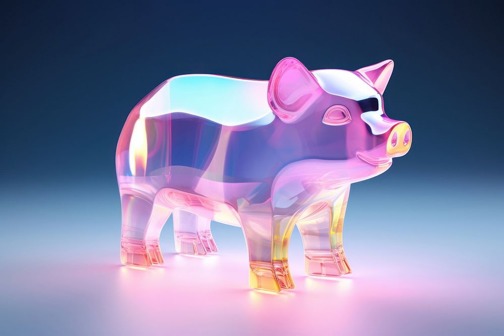 Pig mammal animal illuminated.