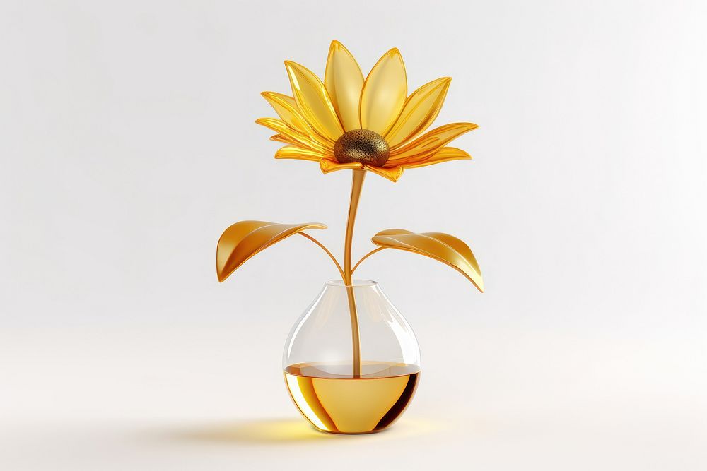 Sunflower plant vase inflorescence.