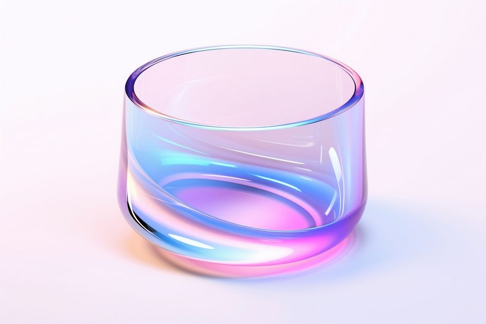Shape glass transparent white background.