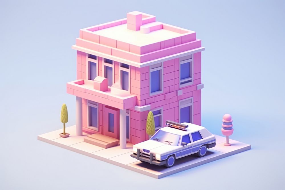 Police architecture building vehicle. AI generated Image by rawpixel.