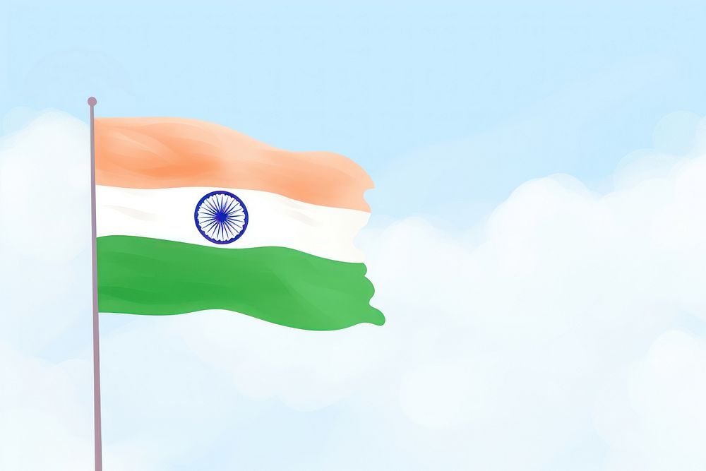 India flag line patriotism outdoors. AI generated Image by rawpixel.