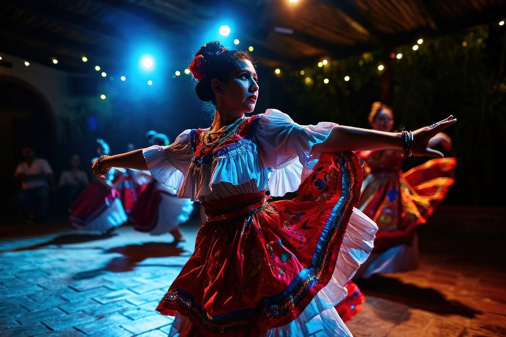 Celebratory dance at a Latin American fiesta celebration dancing music. AI generated Image by rawpixel.