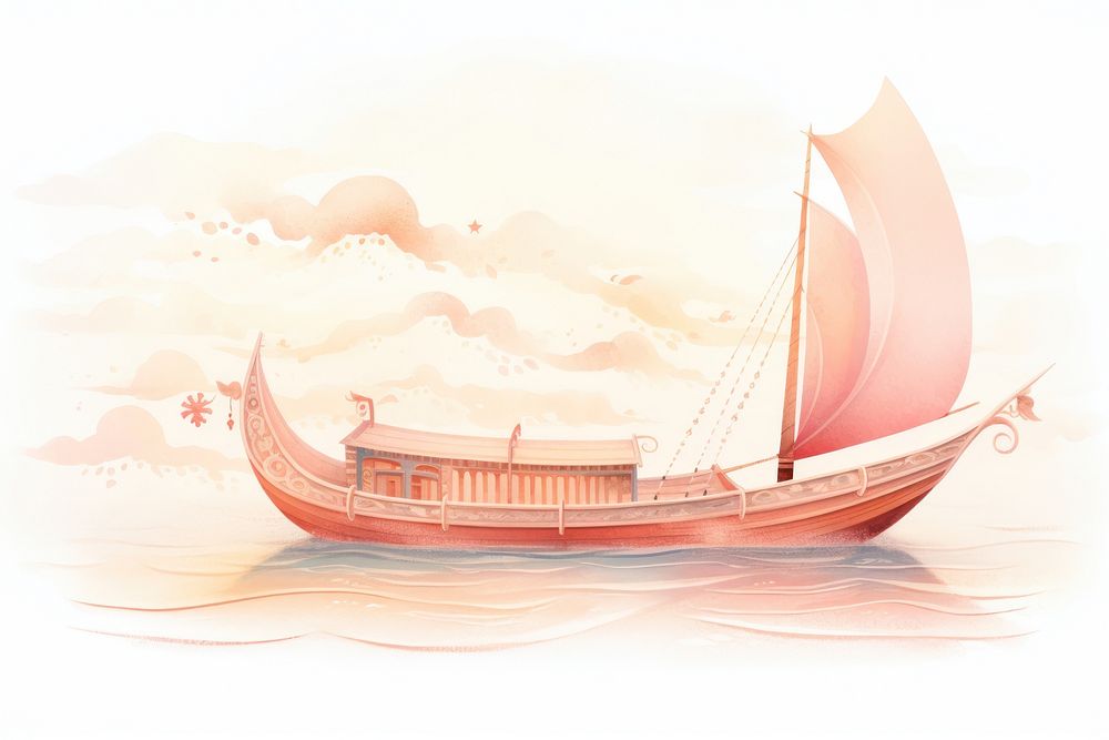 Chinese boat sailboat vehicle art.
